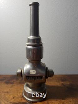 Antique Vintage Elkhart Brass Chief Firefighter Firefighting Hose Nozzle With Ball