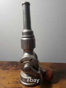 Antique Vintage Elkhart Brass Chief Firefighter Firefighting Hose Nozzle With Ball