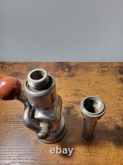 Antique Vintage Elkhart Brass Chief Firefighter Firefighting Hose Nozzle With Ball