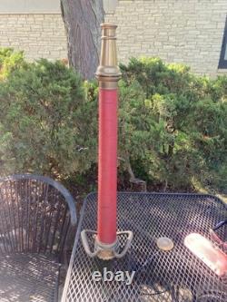 Antique Vintage Fire Hose Nozzle Solid Brass Boston Woven Hose & Rubber Co. 30
