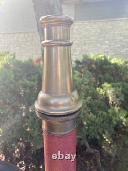 Antique Vintage Fire Hose Nozzle Solid Brass Boston Woven Hose & Rubber Co. 30