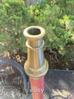 Antique Vintage Fire Hose Nozzle Solid Brass Boston Woven Hose & Rubber Co. 30