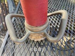Antique Vintage Fire Hose Nozzle Solid Brass Boston Woven Hose & Rubber Co. 30