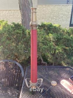 Antique Vintage Fire Hose Nozzle Solid Brass Boston Woven Hose & Rubber Co. 30