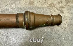 Antique Vintage Fire Hose Nozzle Solid Brass HB Sherman MFG Co Smooth Bore