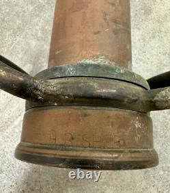 Antique Vintage Fire Hose Nozzle Solid Brass HB Sherman MFG Co Smooth Bore