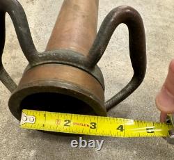 Antique Vintage Fire Hose Nozzle Solid Brass HB Sherman MFG Co Smooth Bore