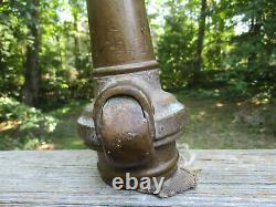 Antique Vintage Jones-Snap John Clay Co. Brass Fire Hose Nozzle & Unusual Clamp