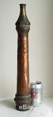 Antique Vintage Merryweather Brass & Copper Fire Hose Nozzle 5/8 48.5 CM Tall