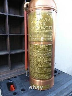 Antique Vintage Pacific Fire Extinguisher Copper/Brass Display Only