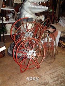 Antique WALL MOUNT FIRE HOSE REEL 21 from Florida & Michigan