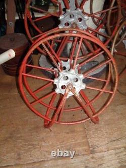 Antique WALL MOUNT FIRE HOSE REEL 21 from Florida & Michigan