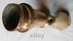 Antique brass fire hose nozzle solid heavy paperweight 10.5 tall 2.5 opening