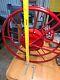 Antique Fire Hose Reel Red 20 Inch Diameter Rustic