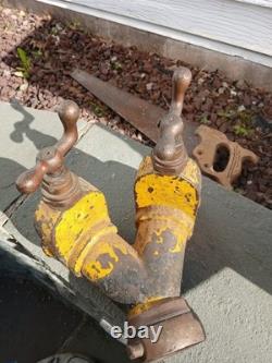 BARKER Brass Fire Truck Hose Splitter CLICK VALVE HEAVY