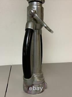 BEAUTIFUL ELKHART BRASS CO. 20.5 INCH Stainless Steel Double Handle FIRE NOZZLE