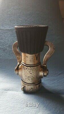 BOSTON. (2) Vintage Brass 1-3/4 Fire Hose Nozzles (Akron/Elkhart)