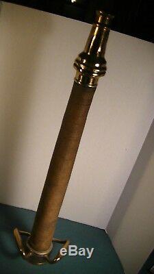 BRASS 30 INCH FIRE HOSE NOZZLE SIGNED W. D. ALLEN lot #70