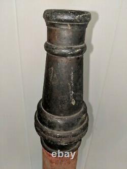 BRASS 30 PLAY PIPE FIRE NOZZLE with ORIGINAL RED WINDINGS ACTUAL 30 1/4