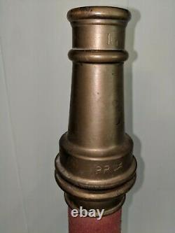 BRASS 31 PLAY PIPE FIRE NOZZLE with ORIGINAL RED WINDINGS ACTUAL 31 1/2