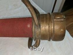 BRASS 31 PLAY PIPE FIRE NOZZLE with ORIGINAL RED WINDINGS ACTUAL 31 1/2