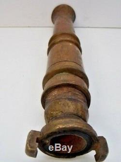 Booth-Coulter Toronto Fire Hose Brass Nozzle Antique Heavy Duty EUC