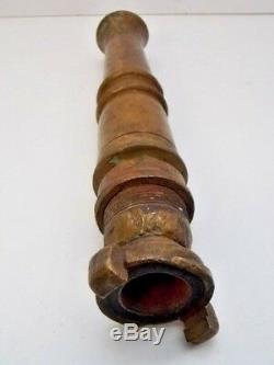 Booth-Coulter Toronto Fire Hose Brass Nozzle Antique Heavy Duty EUC