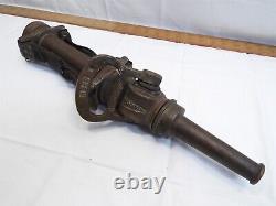 Brass Akron Fire Fighting Hose Nozzle Valve Tip Firefighter Fireman Leather
