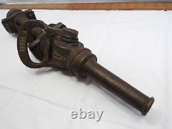 Brass Akron Fire Fighting Hose Nozzle Valve Tip Firefighter Fireman Leather