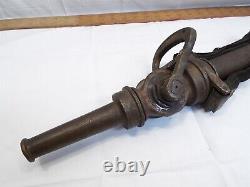 Brass Akron Fire Fighting Hose Nozzle Valve Tip Firefighter Fireman Leather