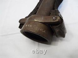 Brass Akron Fire Fighting Hose Nozzle Valve Tip Firefighter Fireman Leather