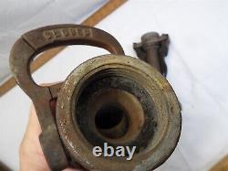 Brass Akron Fire Fighting Hose Nozzle Valve Tip Firefighter Fireman Leather