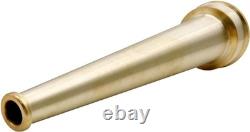 Brass Fire Equipment, Plain Hose Nozzle, 2 NH (NST), 12 Length, 9/16 Orifi