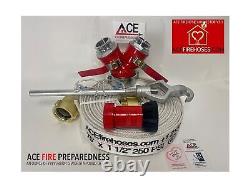 Brass Fire Hose Ball Valve Wye 2-1/2 x 1-1/2 Color Red, size 2.5 x 1 1/2