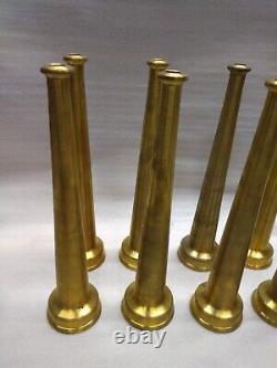 Brass Fire Hose Nozzle 2 x 12 Iron Pipe Thread Lot of 8 plus 1 piece 11