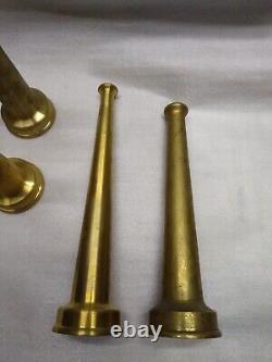Brass Fire Hose Nozzle 2 x 12 Iron Pipe Thread Lot of 8 plus 1 piece 11