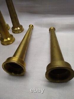 Brass Fire Hose Nozzle 2 x 12 Iron Pipe Thread Lot of 8 plus 1 piece 11
