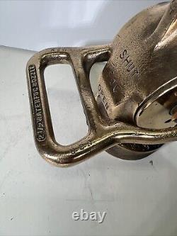 Brass Fire Hose Nozzle Fog Nozzle Company 2 1/2 USN Anchor Military Waterfog VTG
