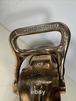 Brass Fire Hose Nozzle Fog Nozzle Company 2 1/2 USN Anchor Military Waterfog VTG