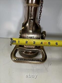 Brass Fire Hose Nozzle Fog Nozzle Company 2 1/2 USN Anchor Military Waterfog VTG
