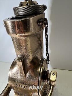 Brass Fire Hose Nozzle Fog Nozzle Company 2 1/2 USN Anchor Military Waterfog VTG