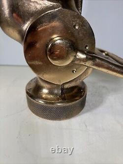 Brass Fire Hose Nozzle Fog Nozzle Company 2 1/2 USN Anchor Military Waterfog VTG