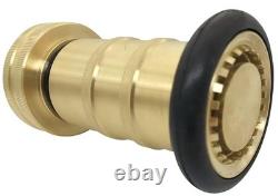Brass Fire Hose Nozzle with 7 Spray Patterns for Firefighting and Industrial Use