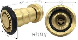 Brass Fire Hose Nozzle with 7 Spray Patterns for Firefighting and Industrial Use