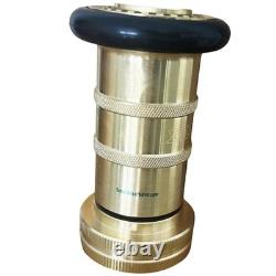 Brass Fire Hose Nozzle with 7 Spray Patterns for Firefighting and Industrial Use