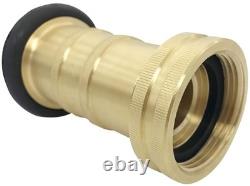 Brass Fire Hose Nozzle with 7 Spray Patterns for Firefighting and Industrial Use