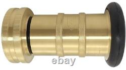 Brass Fire Hose Nozzle with 7 Spray Patterns for Firefighting and Industrial Use