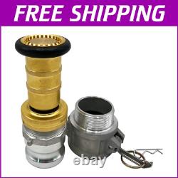 Brass Fire Hose Nozzle with Adjustable Spray for NPSH/NPT Connections 1.5 Inch