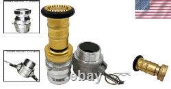Brass Fire Hose Nozzle with Adjustable Spray for NPSH/NPT Connections 1.5 Inch
