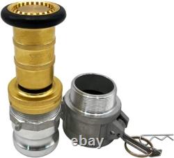 Brass Fire Hose Nozzle with Adjustable Spray for NPSH/NPT Connections 1.5 Inch